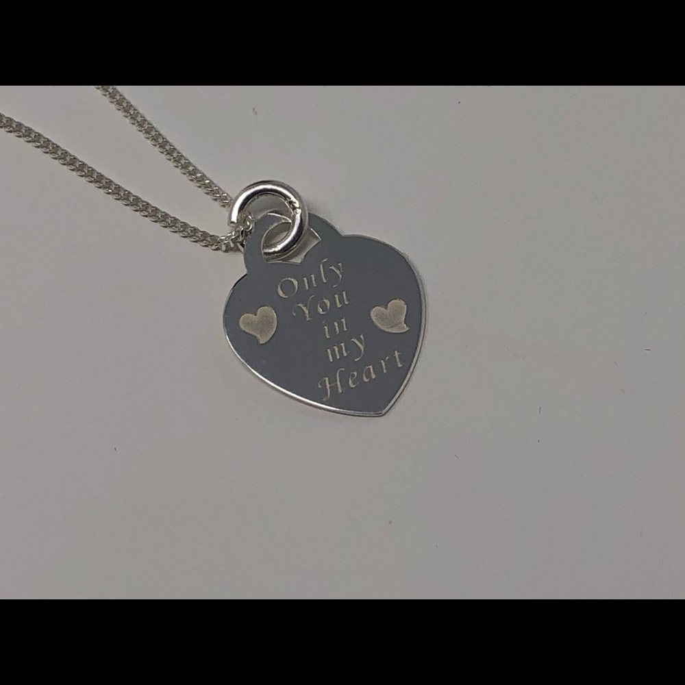 Sterling silver only you in my heart necklace